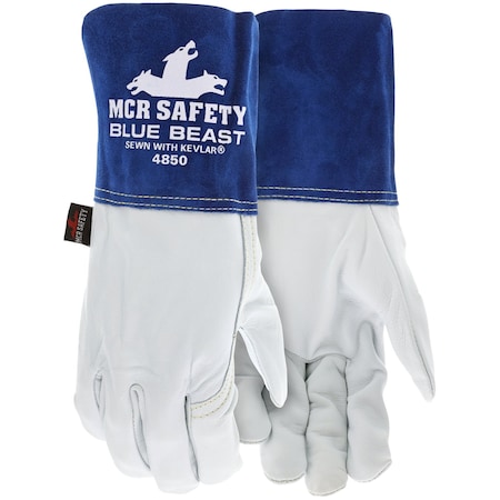 Mcr Safety Gloves, Grain Goat Kevlr Mig/Tig Right Hand Only, 24PK 4850RH